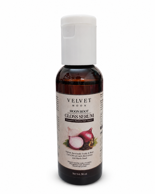 Velvet Moon Moon Root Gloss Serum – Red Onion & Black Seed Scalp Serum | 50 ml