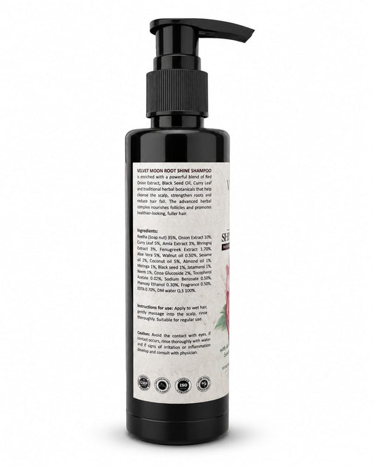 Velvet Moon Root Shine Shampoo – Red Onion, Black Seed Oil & Plant Keratin | 200 ml
